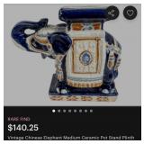 Q - ELEPHANT STAND, CAPODIMONTO FLORAL FIGURINE