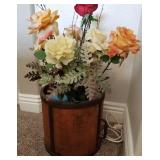 D - DECORATIVE PLANTER WITH FAUX FLOWERS (R20)