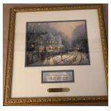 D - THOMAS KINKADE ART FRAMED 15'SQ WITH COA (D91)