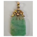 14K YELLOW GOLD & JADE PENDANT (S3)