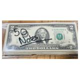 50 PCS 2 DOLLAR NOTES