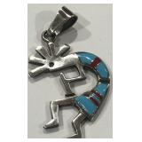 STERLING SILVER KOKAPELLI PENDANT 4.8 GRS