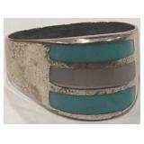 STERLING SILVER TURQUOISE RING SIZE 9.5 7.6 GRS