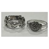 STERLING SILVER 2 RINGS 4.80GRS