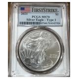 2021 SILVER AMERICAN EAGLE MS70