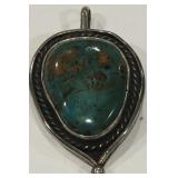 STERLING SILVER TURQUOISE PENDANT 8.1 GRS
