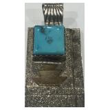 STERLING SILVER EUGENE BELONE TURQUOISE PENDANT