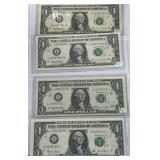 4 US 1 DOLLAR NOTE