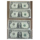 4   US 1 DOLLAR NOTE