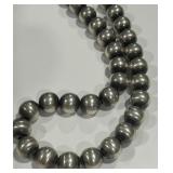 STERLING SILVER BEAD NECKLACE 66.50GRS