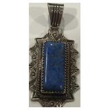 STERLING SILVER LAPIS PENDANT 8.9 GRS