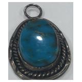 STERLING SILVER TURQUOISE RING 5.4 GRS