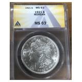 1921 MORGAN SILVER DOLLAR MS63