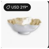 43 - GOLD RIM CERAMIC SERVING BOWL