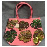9 - SEQUIN PALM LEAF BEACH TOTE
