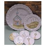 43 - RELIGIOUS THEMED SERVING PLATE SET