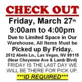 FRIDAY PICK UP ONLY !!!