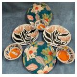 43 - COLORFUL FLORAL DINNERWARE SET