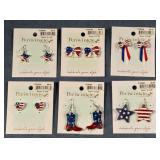 9 - PATRIOTIC THEMED EARRINGS LOT