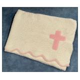 9 - PLUSH BABY BLANKET WITH CROSS