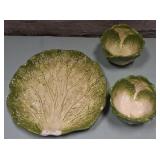 43 - CABBAGE DESIGN SERVING BOWL SET