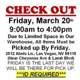 AUCTION PICK UP DAY & HOURS