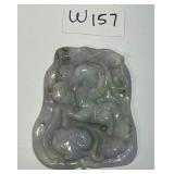 NATURAL CARVED JADE PENDANT (W157)