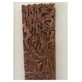 12 - CARVED WOOD ART PANEL 20X9"
