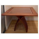 12 - THOMAS LAMB-STYLE STEAMER TEAK TABLE