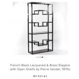 11 - FRENCH BLACK LACQUERED/ BRASS ETAGERE