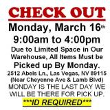 AUCTION PICK UP DAY & HOURS