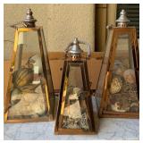 11 - THREE DECORATIVE LANTERNS