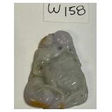 NATURAL CARVED JADE PENDANT (W158)