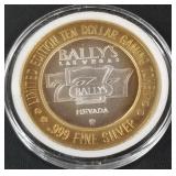 BALLY'S 777 .999 FINE SILVER $10 TOKEN (551 D9)
