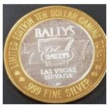BALLY'S 777 .999 FINE SILVER $10 TOKEN (551 D3)
