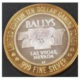 BALLY'S 777 .999 FINE SILVER $10 TOKEN (551 D2)