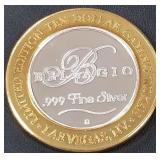 BELLAGIO .999 FINE SILVER $10 TOKEN (551 C82)