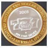 BALLY'S 777 .999 FINE SILVER $10 TOKEN (551 D15)