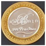 BELLAGIO .999 FINE SILVER $10 TOKEN (551 C78)