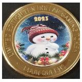 FOUR QUEENS $10 .999 SILVER GAMING TOKEN (658  U)