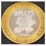 BALLY'S 777 .999 FINE SILVER $10 TOKEN (551 D11)