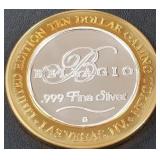 BELLAGIO .999 FINE SILVER $10 TOKEN (551 C88)