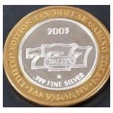 BALLY'S 777 .999 FINE SILVER $10 TOKEN (551 D7)