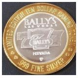 BALLY'S 777 .999 FINE SILVER $10 TOKEN (551 D16)