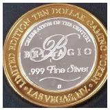 BELLAGIO .999 FINE SILVER $10 TOKEN (551 C91)