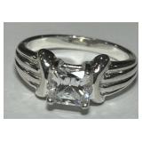 STERLING SILVER CZ RING 4.20GRS