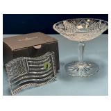 488 - WATERFORD CRYSTAL FLAG & PEDESTAL DISH (D305