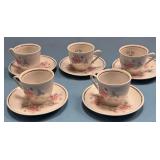 488 - VINTAE ZAJECAR TEACUPS & SAUCERS (D282)