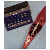 488 - DRAFTING TOOL SET & MANICURE/SEWING SCISSORS
