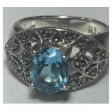 STERLING SILVER GEMSTONE RING 6.70GRS